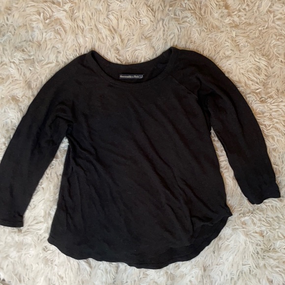 Abercrombie & Fitch Black 3/4 Sleeve -‎ Size Small - Picture 1 of 8